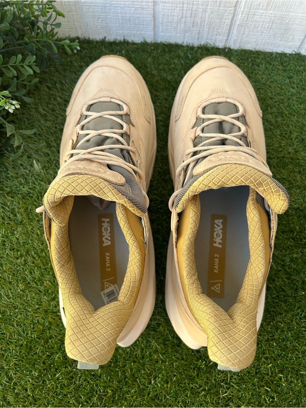 Hoka Beige and Gold Trekking Sneaker - Picture 12 of 16